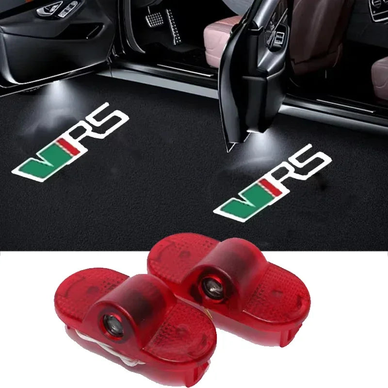 Lumières de courtoisie de bienvenue pour porte de voiture, 2 pièces, projecteur fantôme, lampes d'ombre pour Logo Skoda VRS Octavia A5 MKII 2006 2008 – 2013, accessoires