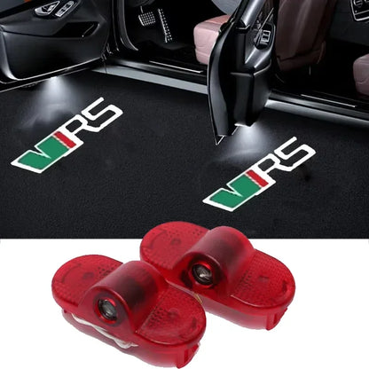 Lumières de courtoisie de bienvenue pour porte de voiture, 2 pièces, projecteur fantôme, lampes d'ombre pour Logo Skoda VRS Octavia A5 MKII 2006 2008 – 2013, accessoires