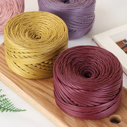 Fil en cuir synthétique mat Nappa 200g/rouleau, fil à tricoter et à crocheter pour sacs faits main et artisanat