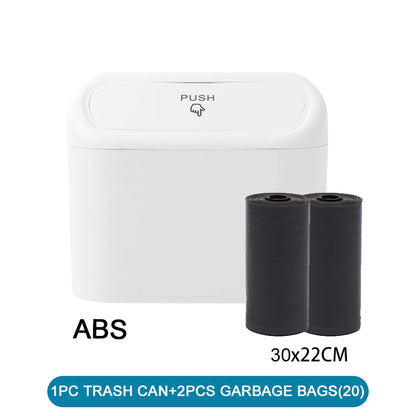 Poubelle de voiture (avec couvercle), 1/2/3 pièces, contient 60 (300) sacs poubelles, poubelle de petite voiture, Mini accessoires de voiture anti-fuite