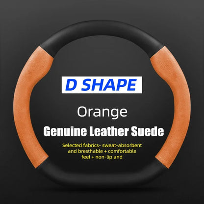 Juste de volant en cuir véritable pour Volkswagen, fibre de carbone, compatible avec VW CC Polo Bora Golf Jetta Lavida Lamando Magotan Passat