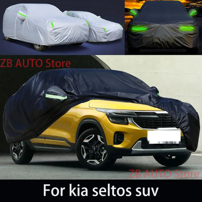 Housse de protection complète pour Kia Seltos SUV, protection extérieure contre la neige, le soleil, l'eau et la poussière, accessoires de voiture