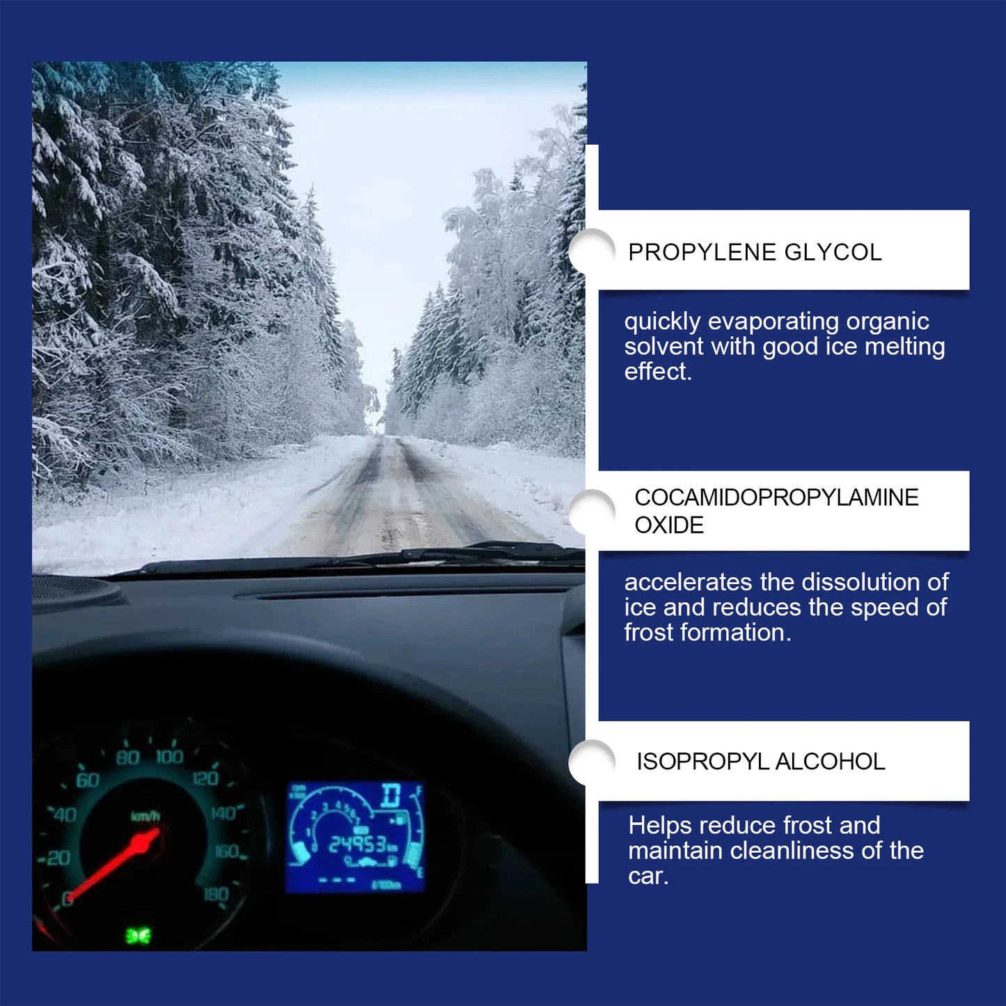 Dégivreur de voiture à action rapide, dissolvant de glace et de neige pour pare-brise, dégivreur Anti-buée pour l'hiver, restauration de la Vision claire pour les vitres et les essuie-glaces