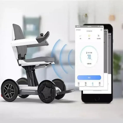 Fauteuil roulant électrique pliant automatique télécommandé, scooter électrique