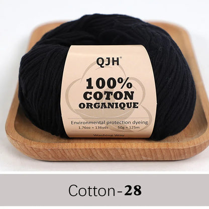 QJH 100% fil de coton, fil de poids de Sport pour bébé en coton, fil Amigurumi, fil doux d'été, fil au Crochet/à tricoter-6 pièces