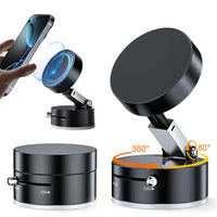 360 °   Rotation sous vide Double face ventouse magnétique Support de téléphone de voiture tableau de bord de voiture Support de cellule Mobile Support de téléphone pliable