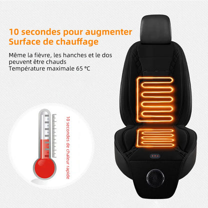 Housses de siège de voiture de refroidissement et de chauffage avec 1 ventilateur ou 2 ventilateurs, Ventilation d'été à soufflage rapide, couverture chauffante rapide pour l'hiver