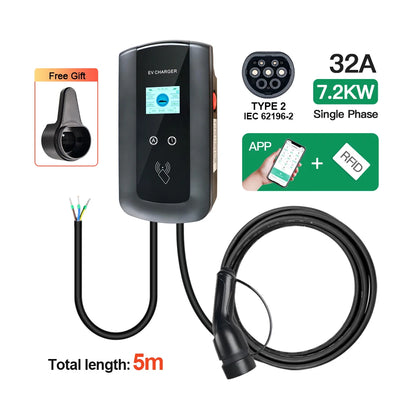 Chiefleed 22KW 32A Type 3 phases chargeur EV Portable Wi-Fi APP contrôle EVSE boîte de charge Station de charge pour chargeur de voiture électrique