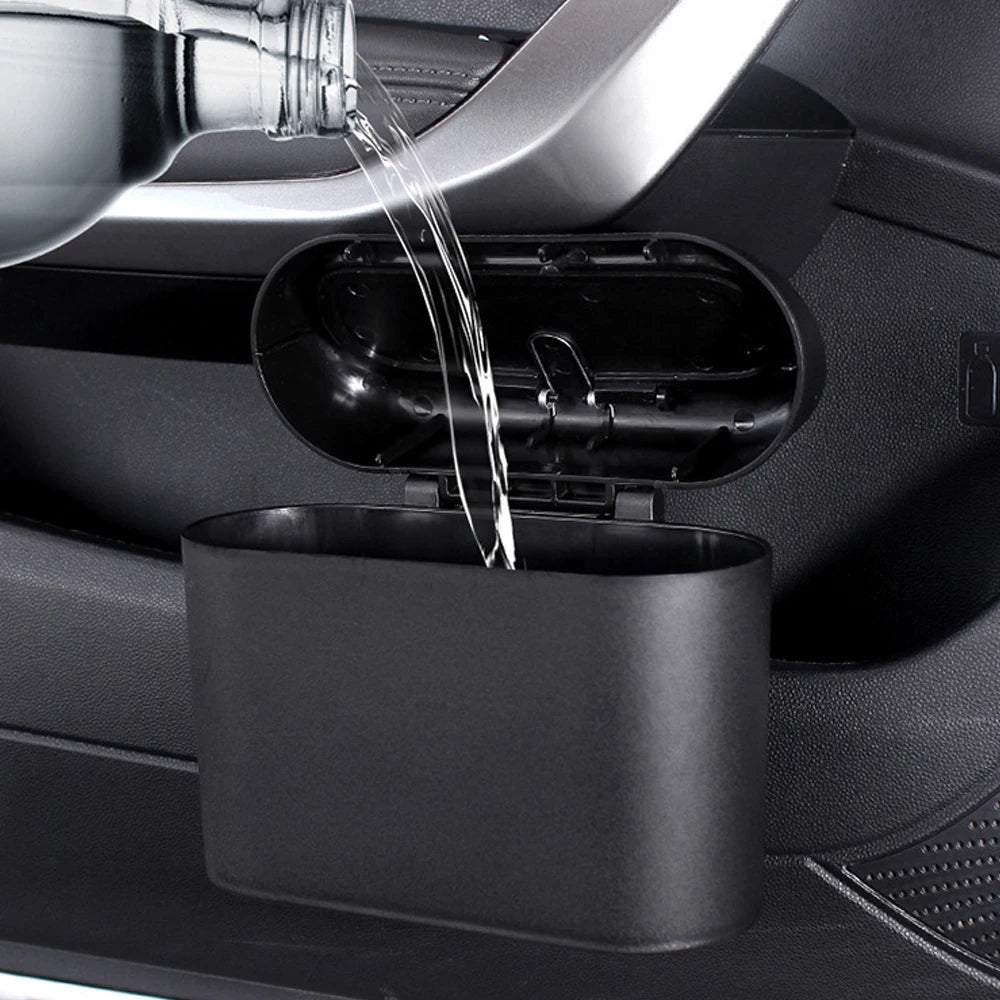 Poubelle de voiture Portable suspendue, Mini véhicule, Organization des déchets avec couvercle, boîte de rangement des déchets automobile pliante multifonctionnelle