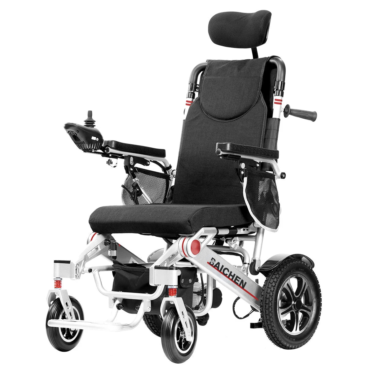 Dossier inclinable manuel Portable tout Terrain, fauteuil roulant électrique pliable en aluminium intelligent pour personnes âgées