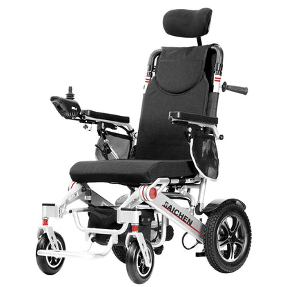 Dossier inclinable manuel Portable tout Terrain, fauteuil roulant électrique pliable en aluminium intelligent pour personnes âgées
