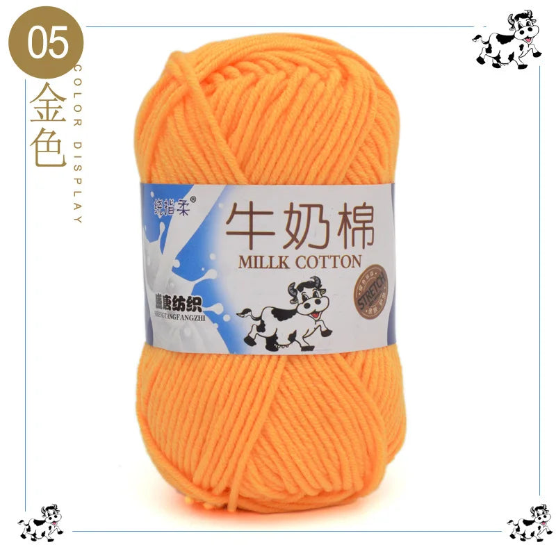 Fil à tricoter en coton au lait, 5 brins, 50g, pour bricolage de sacs de poupée, fil, écharpe, chaussettes