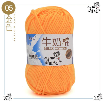 Fil à tricoter en coton au lait, 5 brins, 50g, pour bricolage de sacs de poupée, fil, écharpe, chaussettes