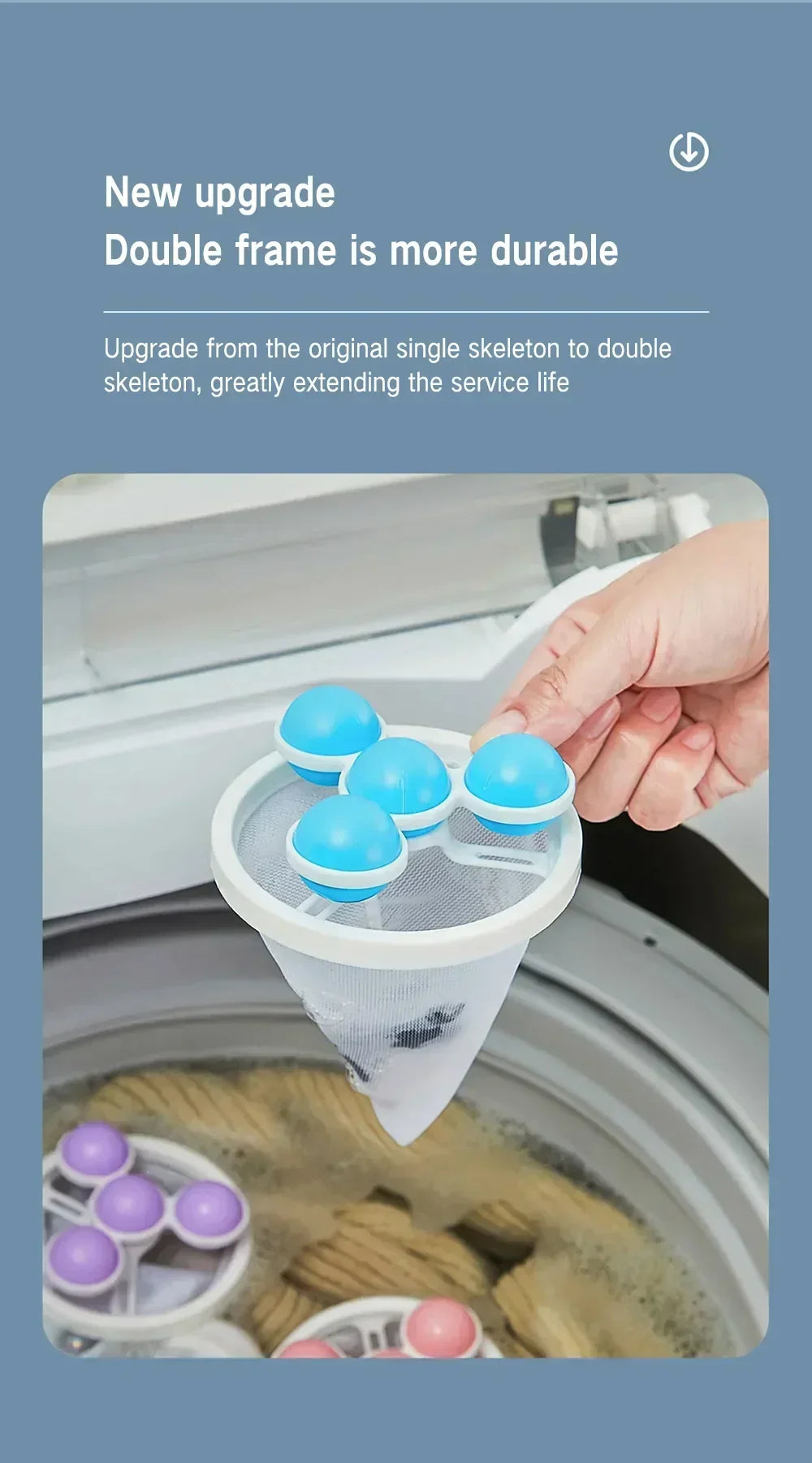 Épilateur pour animaux de compagnie, machine à laver, sac filtrant flottant, boule de linge réutilisable, outils pour livres, attrape-poils de chat