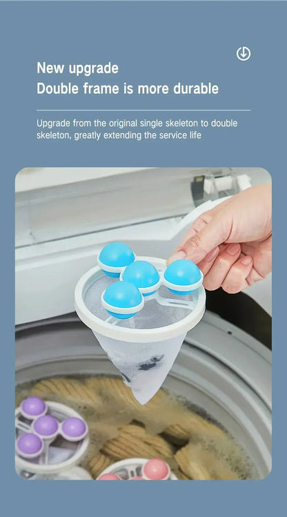 Épilateur pour animaux de compagnie, machine à laver, sac filtrant flottant, boule de linge réutilisable, outils pour livres, attrape-poils de chat