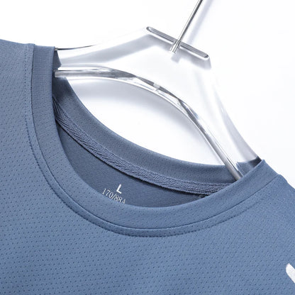 CHRLCK hommes course séchage rapide T-shirts respirant randonnée pêche T-shirts élasticité douce Sports de plein air chemise courte été