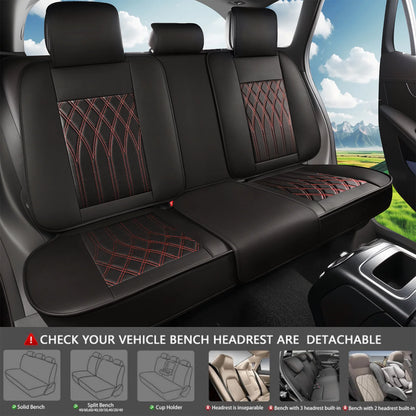 Housse de siège de voiture en cuir, 5 pièces, housse de protection imperméable pour siège automobile, ensembles complets, respirante, universelle, pour sièges complets