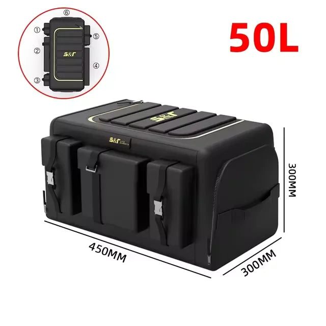 Organisateur de rangement de coffre de voiture avec couvercle, organisateur universel de coffre de voiture, boîte de rangement de 70l, organisateur pliant en tissu Oxford