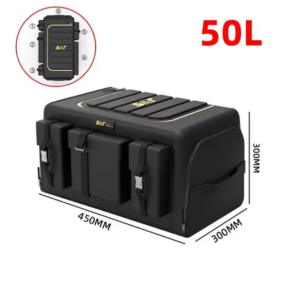 Organisateur de rangement de coffre de voiture avec couvercle, organisateur universel de coffre de voiture, boîte de rangement de 70l, organisateur pliant en tissu Oxford