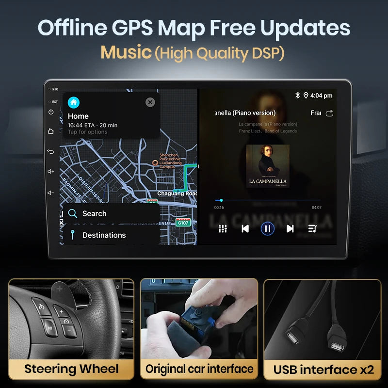 Junsun-V1 AI Voice Wireless CarPlay Android Auto Radio, KIT Rods 2007, 2008, 2009, 2010-2016, 4G, Système intelligent de voiture, GPS