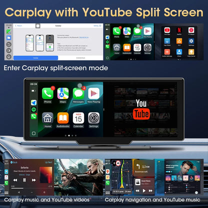JMCQ autoradio multimédia lecteur vidéo universel sans fil Carplay Android Auto écran avec YouTube Netflix Bluetooth WIFI