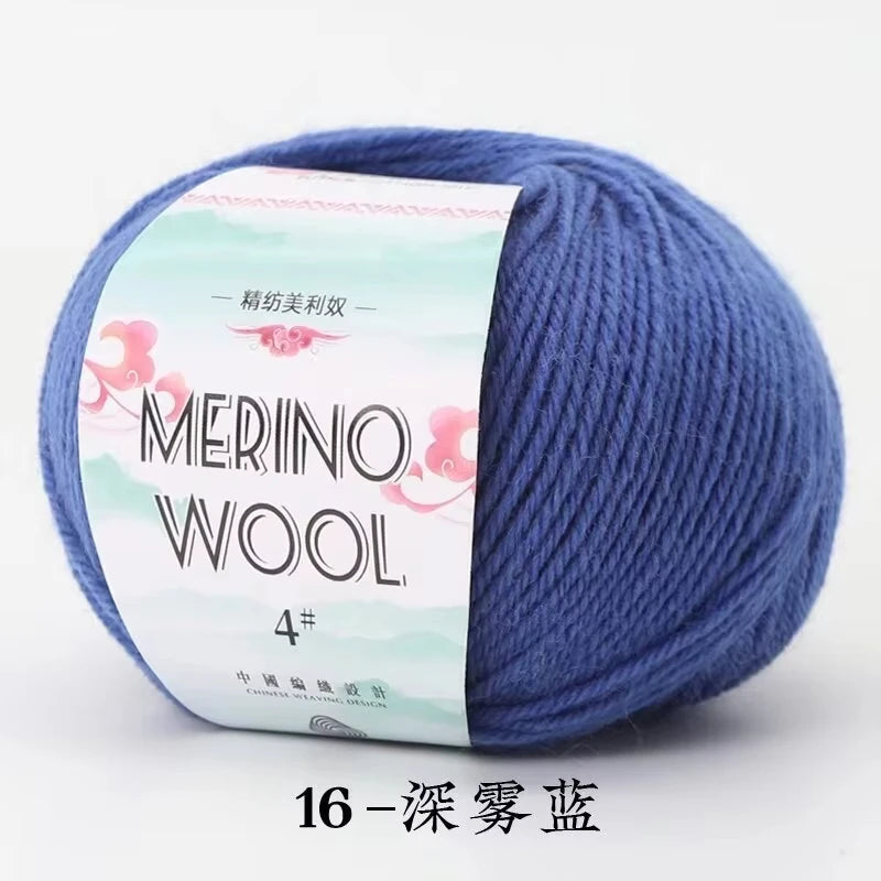 Rouleau de fil de laine mérinos pour bébé, 50 g/rouleau, 130 M/rouleau, bricolage tricoté à la main, écharpe au Crochet, vêtements, chapeaux