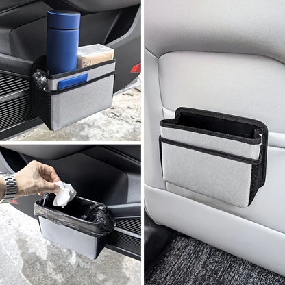 Boîte de rangement suspendue latérale de porte, poubelle de voiture, boîte de rangement de siège de voiture, sac de rangement arrière de voiture, accessoires de produits d'intérieur de voiture