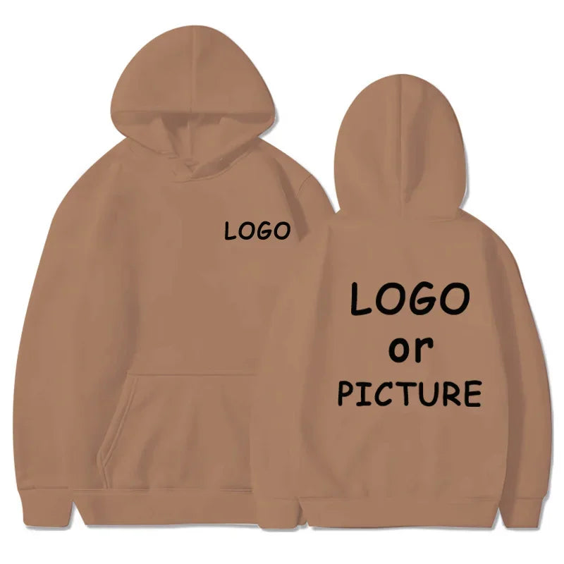 Sweats à capuche décontractés pour hommes et femmes avec logo personnalisé imprimé, sweats à capuche à manches longues automne et hiver, sweat-shirts de style de rue personnalisés.