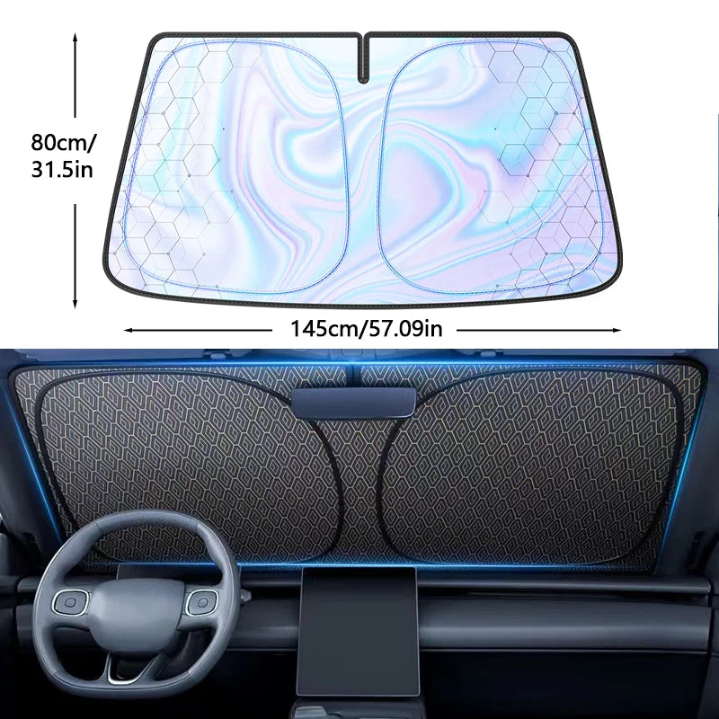 Pare-soleil de pare-brise de voiture, couverture de parapluie de fenêtre avant de voiture pliable, bloc UV thermique, Parasol de voiture, rideaux de Protection automobile, fournitures