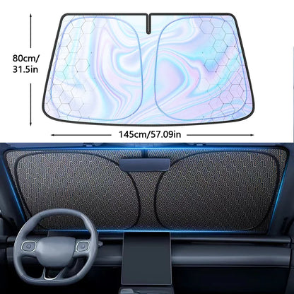 Pare-soleil de pare-brise de voiture, couverture de parapluie de fenêtre avant de voiture pliable, bloc UV thermique, Parasol de voiture, rideaux de Protection automobile, fournitures