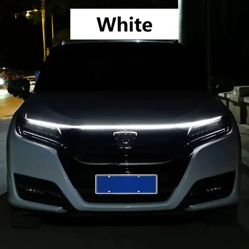 Feux diurnes à LED pour capot de voiture, démarrage par balayage, lumières décoratives, guide de capot moteur automatique DRL, lampe d'ambiance décorative, 12V, 150cm