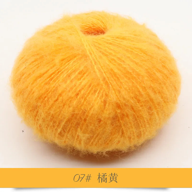 Fil Mohair tricoté à la main, 25g, 1 pièce, ligne de laine chaude au Crochet, pull shwal, écharpe