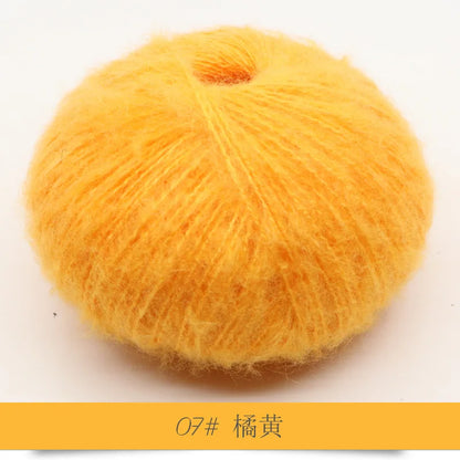 Fil Mohair tricoté à la main, 25g, 1 pièce, ligne de laine chaude au Crochet, pull shwal, écharpe