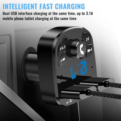 Chargeur de voiture transmetteur FM, Bluetooth, audio, tourisme, USB, lecteur MP3, autoradio, mains libres, 3,1 A, charge rapide, accessoires de voiture
