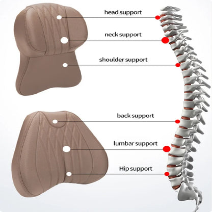 High Quality Universal Car Headrest Cushion Car Seat Neck Pillow Perforated Leather Breathable Lumbar Support Car Pillow