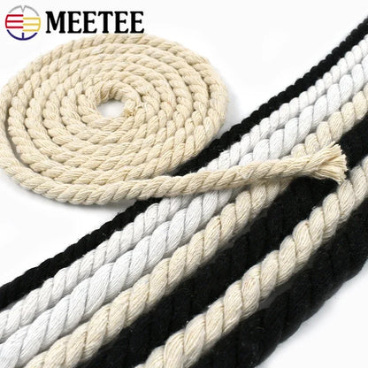 Cordons en macramé de 5 mètres, 7-15mm, 3 actions, corde torsadée en coton pour sac fait à la main, matériel artisanal pour la maison, accessoires de couture