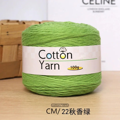 100 g/rouleau fil de coton pur coloré bébé fil de coton doux gros bébé coton Crochet tricots bricolage fil à tricoter à la main