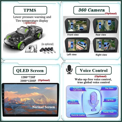 Android pour Ford Fiesta MK7 2009 - 2017 haute performance CPU tactile vidéo Bluetooth stéréo QLED écran Carplay vidéo DSP DVD