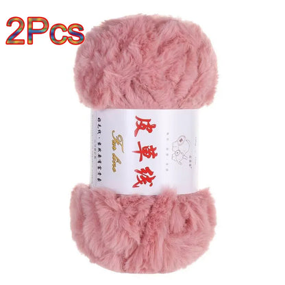 Fil de laine de vison au Crochet, 2 pièces, fil de fausse fourrure, cachemire, tricot à la main, fil de pull, vêtements, écharpe, fil de vison moelleux