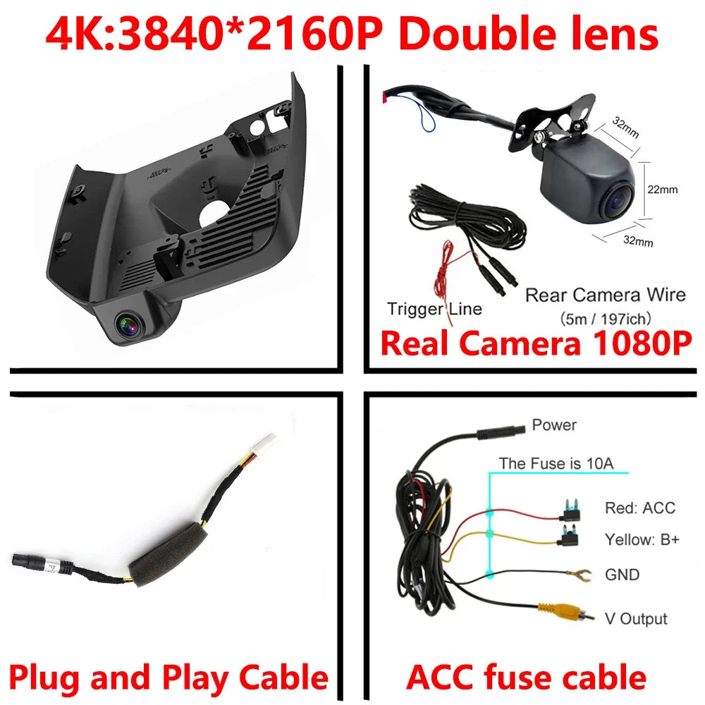 ZJCGO-Enregistreur vidéo de caméra de tableau de bord pour Lynk & Co 01 PHEV, DVR de voiture, 4K, WiFi, 3840x2160, 2018, 2019, 2020, 2021, 2022, 2023