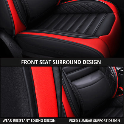 Pour 5 sièges housses de siège de voiture housse de siège en cuir PU housse de coussin de siège ensemble complet tapis de protection de siège avant arrière pour camions SUV