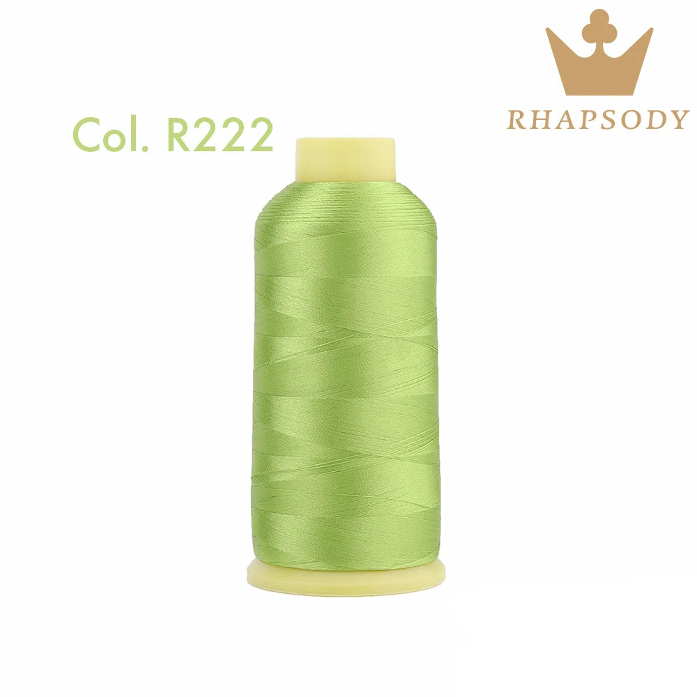 Rhapsody 120D2 5000 متر 40WT خيط بوليستر للتطريز لماكينة Brother Singer Janome Babylock للتطريز المنزلي 200 لون