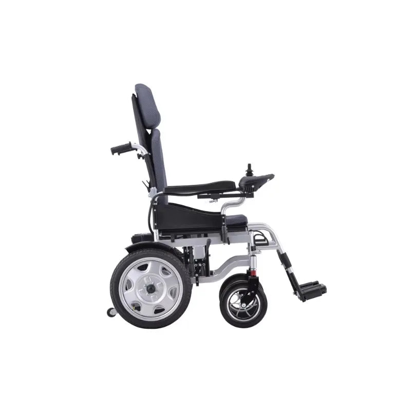 Fauteuil roulant électrique inclinable avec dossier haut, chaise plate allongée avec roulettes pour désactionner 50112-L036