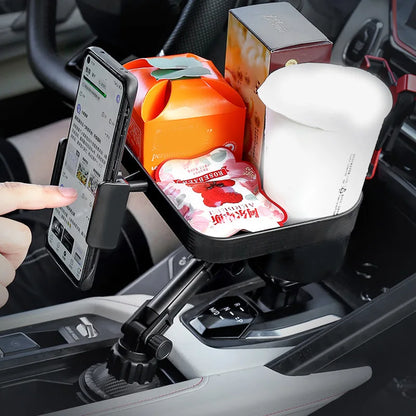 Plateau porte-gobelet réglable pour voiture, Table rotative à 360 degrés pour fente de téléphone, porte-boissons organisé pour aliments, accessoires de voiture