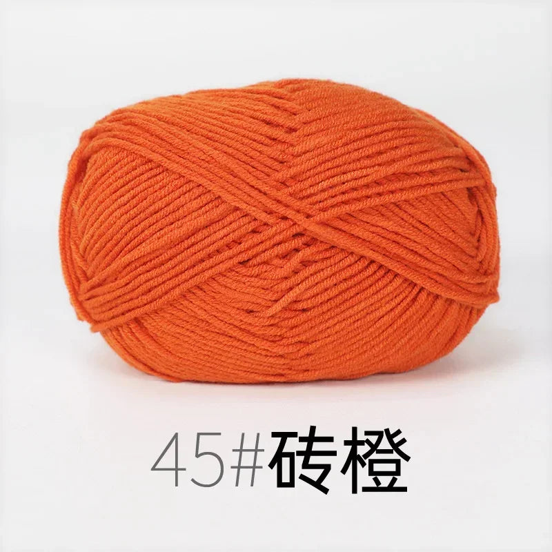 Fil de Lanas teint en coton au lait, 86 couleurs, 4 plis, pour bébé, chapeau, écharpe, pull, poupées, artisanat fait à la main