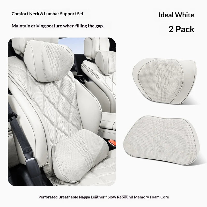 Coussin de nuque et de soutien lombaire pour voiture, universel toutes saisons, coussin lombaire respirant avec contour ergonomique pour la taille