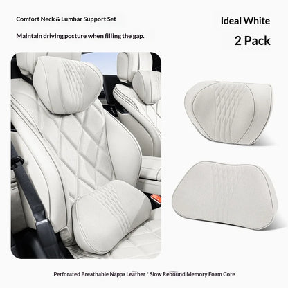 Coussin de nuque et de soutien lombaire pour voiture, universel toutes saisons, coussin lombaire respirant avec contour ergonomique pour la taille