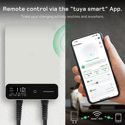 dé Wallbox 11kW blanc avec APP chargeur de véhicule électrique domestique 5m 7,5m câble de chargement CEE à Type 2 chargeur EV 16A triphasé EVSE