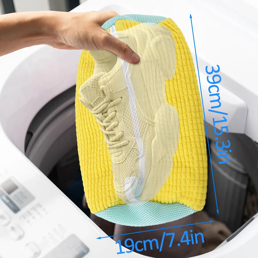 Sac de lavage pour chaussures durable (1/2 pièces) pour tous types de chaussures, idéal pour les baskets et les chaussures décontractées, sac de lavage pour la lessive