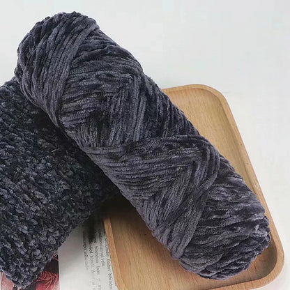 Fil de velours doux en Chenille, mélange de laine tricotée au Crochet, écharpe faite à la main, manteau, couverture et chapeau pour bébé, 95g